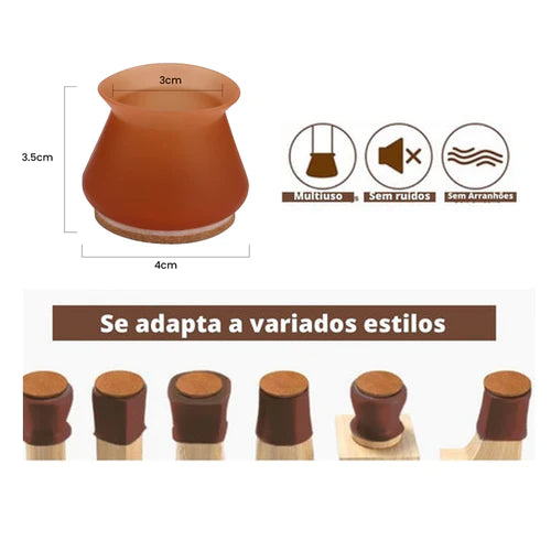 Kit com 16 Peças de Protetor de Pés de Cadeira em Silicone  | OFERTA LIMITADA 🔥