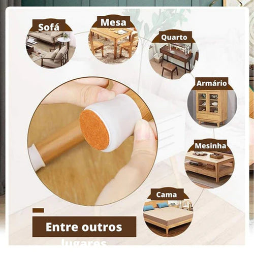 Kit com 16 Peças de Protetor de Pés de Cadeira em Silicone  | OFERTA LIMITADA 🔥