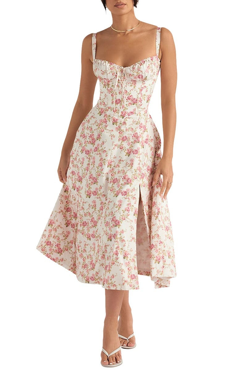 Vestido Floral com Moduladora de Cintura