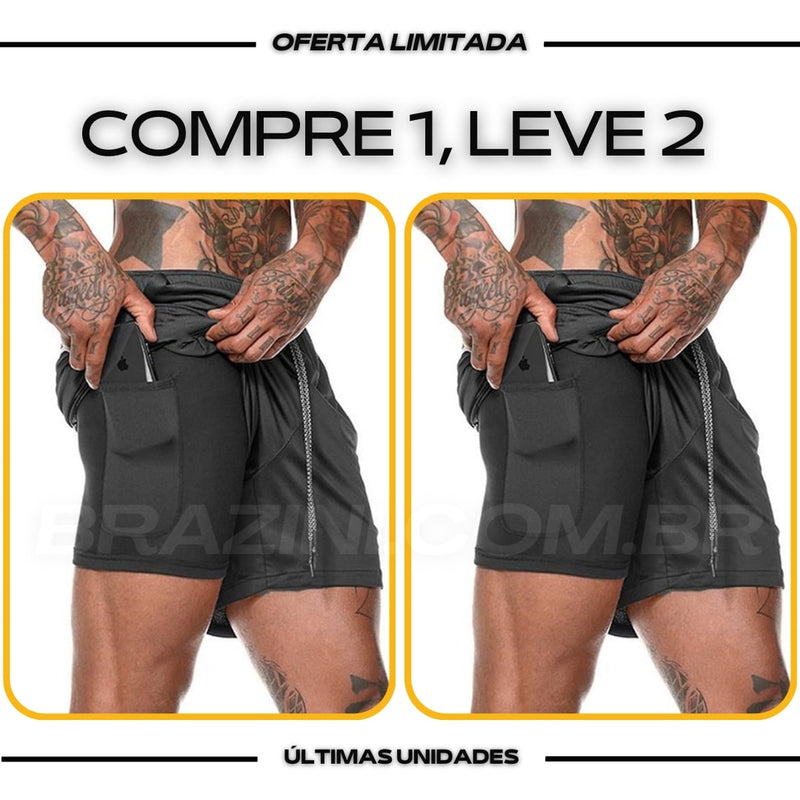 Shorts DryFit® de Compressão BZN - COMPRE 1 LEVE 2 + Brinde