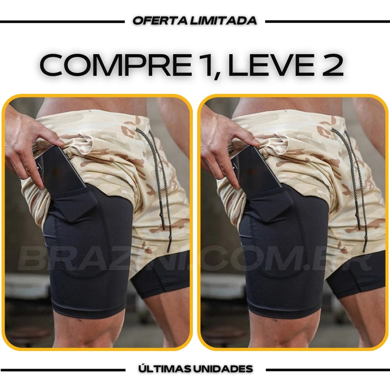 Shorts DryFit® de Compressão BZN - COMPRE 1 LEVE 2 + Brinde