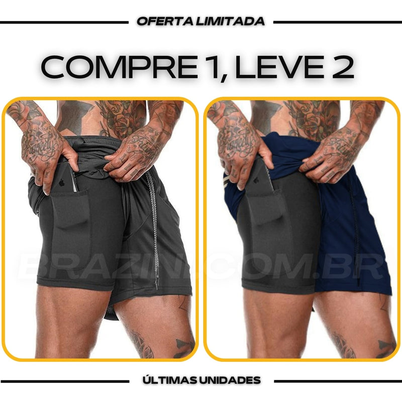 Shorts DryFit® de Compressão BZN - COMPRE 1 LEVE 2 + Brinde