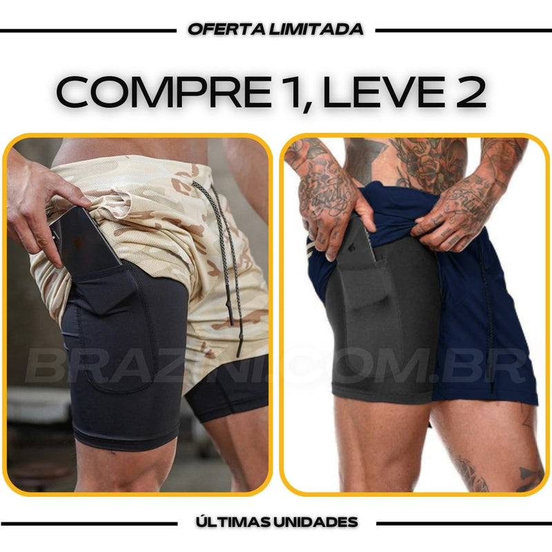 Shorts DryFit® de Compressão BZN - COMPRE 1 LEVE 2 + Brinde