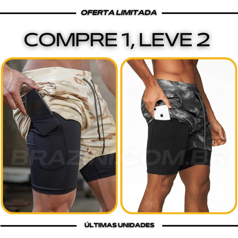 Shorts DryFit® de Compressão BZN - COMPRE 1 LEVE 2 + Brinde