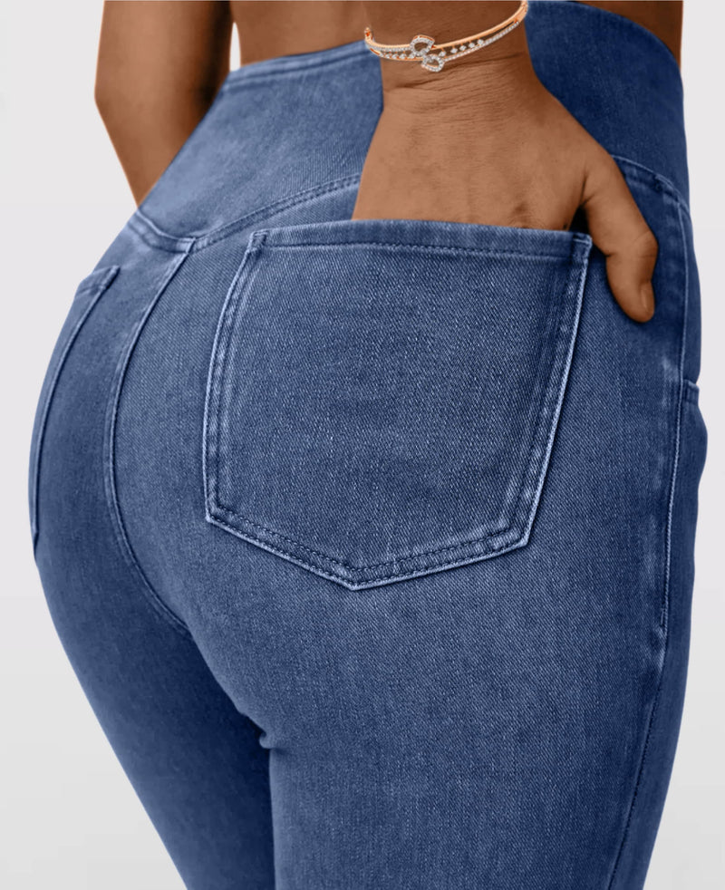 Calça Jeans de Cintura Alta Cruzada [ÚLTIMO DIA DE VENDA 🔥]