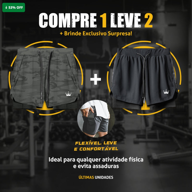 Shorts DryFit® de Compressão BZN - COMPRE 1 LEVE 2 + Brinde