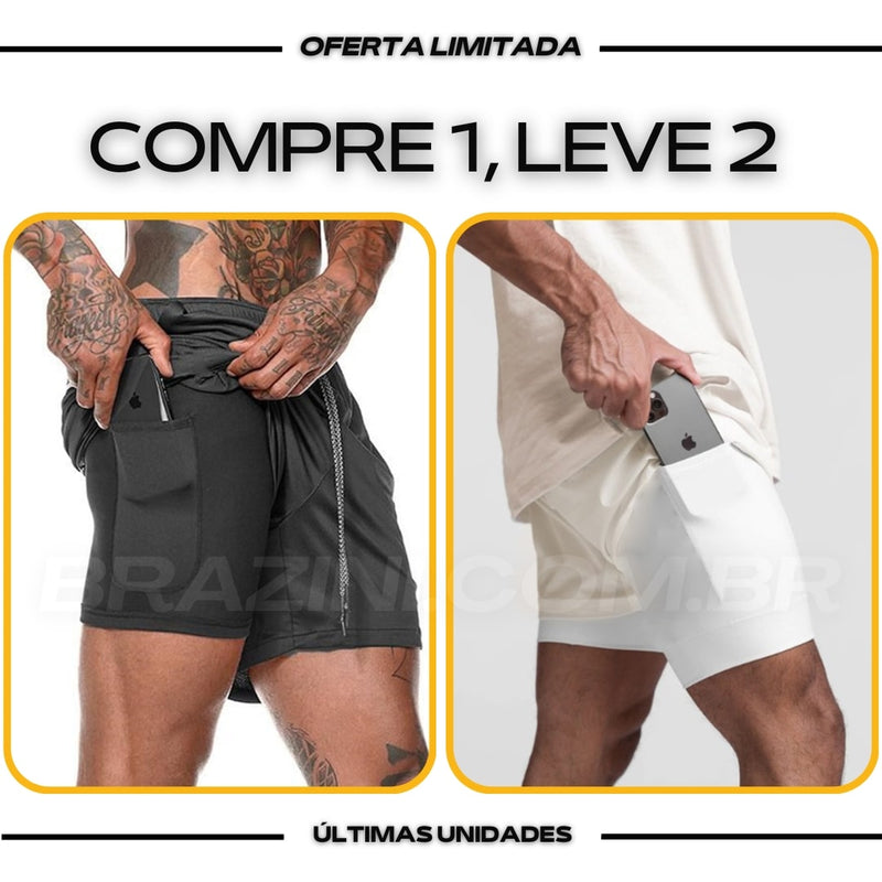 Shorts DryFit® de Compressão BZN - COMPRE 1 LEVE 2 + Brinde