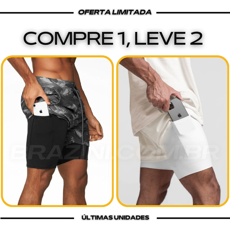 Shorts DryFit® de Compressão BZN - COMPRE 1 LEVE 2 + Brinde