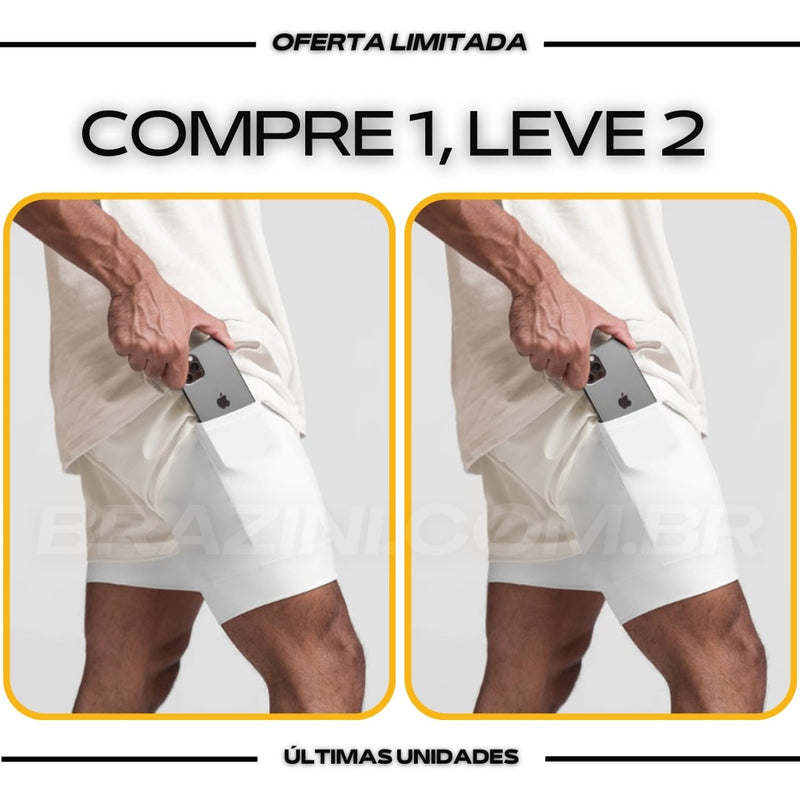 Shorts DryFit® de Compressão BZN - COMPRE 1 LEVE 2 + Brinde