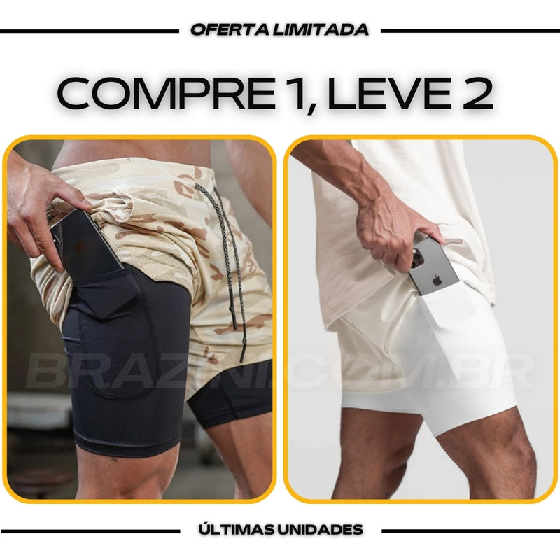 Shorts DryFit® de Compressão BZN - COMPRE 1 LEVE 2 + Brinde